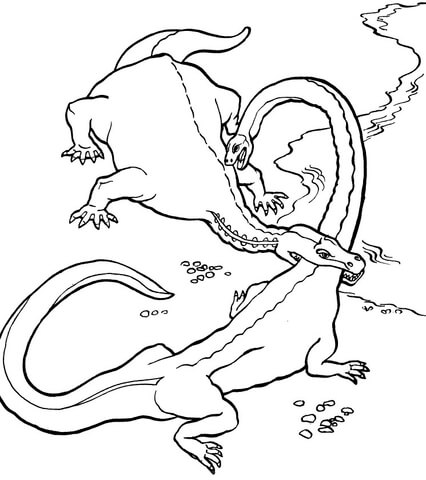 Notosaurus And Tanistrofus Coloring Page